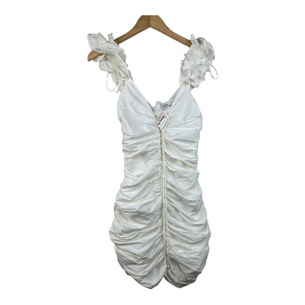 Zara Linen Blend‎ Mini Dress size XS White